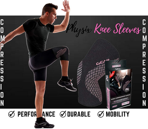 Knee Sleeves - Supportive Compression Gear for Enhanced Stability and Comfort - BLACK / PINK Color - XXL Size