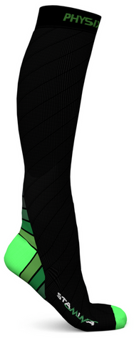 Compression Socks - Stylish and Supportive Legwear for Enhanced Comfort - BLACK / GREEN Color - 2XL Size