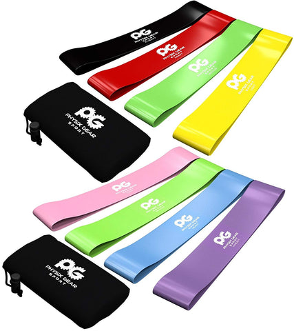 Loop Resistance Bands - Versatile Exercise Bands for Strength Training and Flexibility - (Set of 4) - (Pink + Blue + Purple + Green) Color - 12in x 2in Size