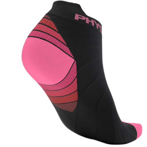 Low Cut Compression Socks - Supportive and Stylish Footwear for Enhanced Comfort - BLACK / PINK Color - S/M Size