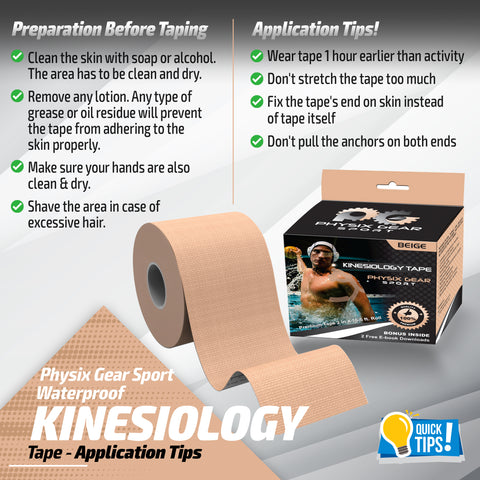 Kinesiology Tape - 16ft Uncut Roll - Flexible and Supportive Athletic Tape for Enhanced Performance - BEIGE / NUDE (2 PACK) Color -  Size
