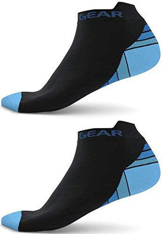 Low Cut Compression Socks - Supportive and Stylish Footwear for Enhanced Comfort - BLACK / BLUE Color - S/M Size