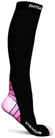 Compression Socks - Stylish and Supportive Legwear for Enhanced Comfort - BLACK / PINK Color - 2XL Size
