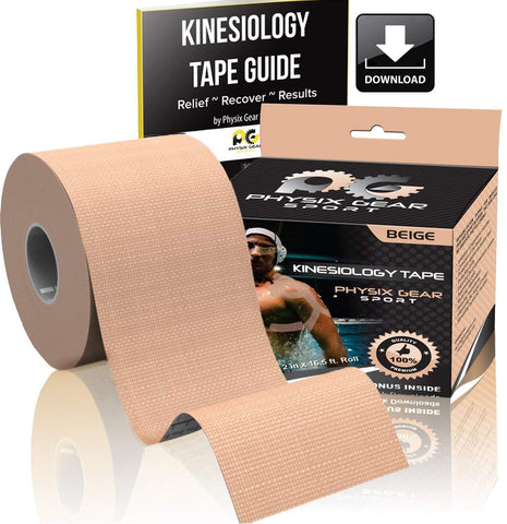 Kinesiology Tape - 16ft Uncut Roll - Flexible and Supportive Athletic Tape for Enhanced Performance - BEIGE / NUDE (1 PACK) Color -  Size
