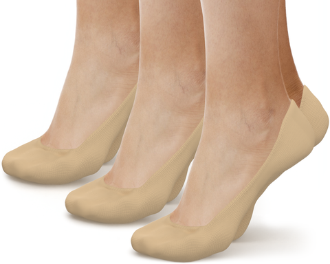 No Show Socks - Comfortable and Discreet Footwear for Everyday Wear - Beige (3 Pairs) Color - One Size Fits All Size