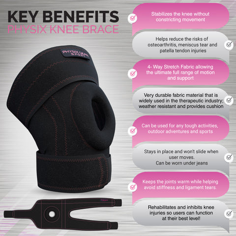 Knee Brace - Supportive Orthopedic Solution for Joint Stability and Comfort - BLACK / PINK Color - XL Size