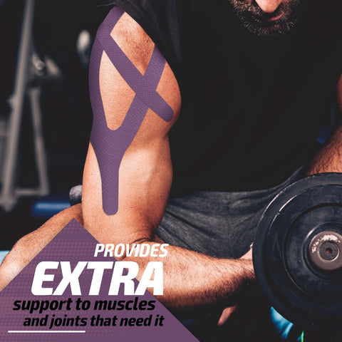 Kinesiology Tape - 16ft Uncut Roll - Flexible and Supportive Athletic Tape for Enhanced Performance - PURPLE (1 PACK) Color -  Size