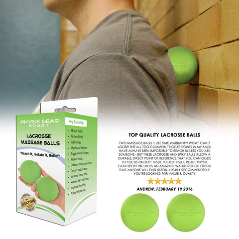 Massage Balls - Relaxation and Recovery Tools for Targeted Muscle Relief - Green Lacrosse Balls (2  Pack) Color -  Size