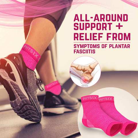 Plantar Fasciitis Socks - Supportive and Comfortable Footwear for Pain Relief - PINK (1 PAIR) Color - L/XL Size