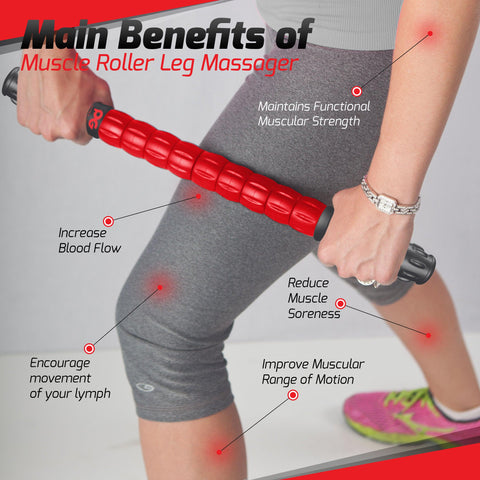 Muscle Roller Sticks - Versatile Tools for Muscle Relief and Recovery - Red Color -  Size