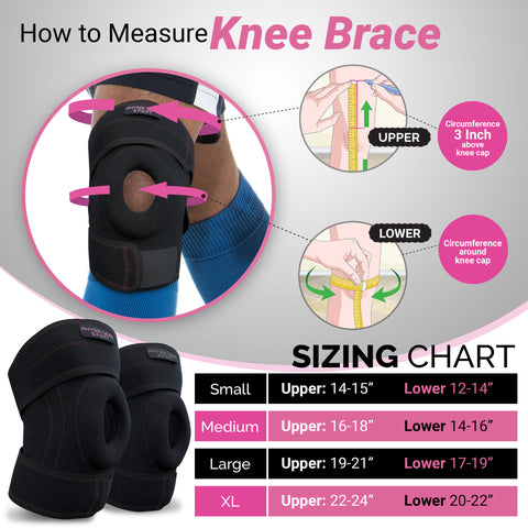 Knee Brace - Supportive Orthopedic Solution for Joint Stability and Comfort - BLACK / PINK Color - XL Size