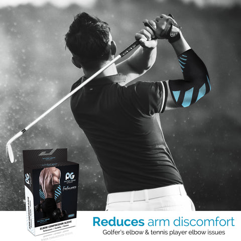 Elbow Compression Sleeves - Supportive Armwear for Enhanced Performance and Comfort - BLUE / BLACK Color - XL Size