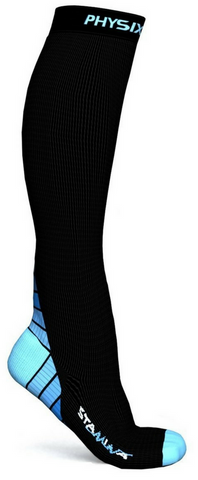 Compression Socks - Stylish and Supportive Legwear for Enhanced Comfort - BLACK / BLUE Color - 2XL Size