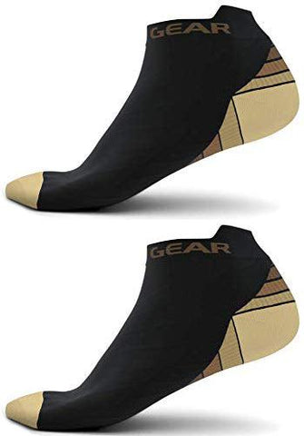 Low Cut Compression Socks - Supportive and Stylish Footwear for Enhanced Comfort - BLACK / BROWN Color - S/M Size