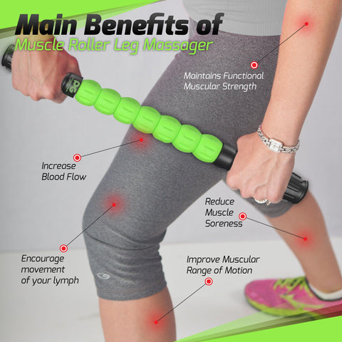 Muscle Roller Sticks - Versatile Tools for Muscle Relief and Recovery - Green Color -  Size