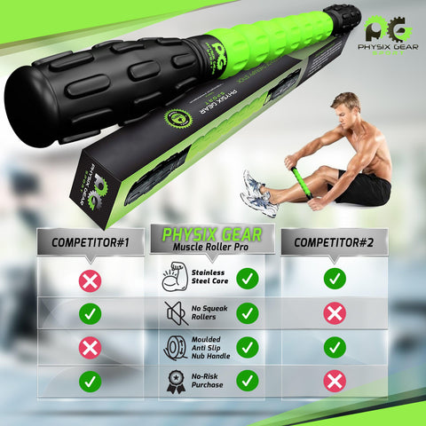 Muscle Roller Sticks - Versatile Tools for Muscle Relief and Recovery - Green Color -  Size