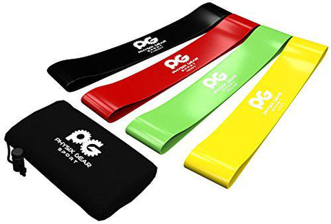 Loop Resistance Bands - Versatile Exercise Bands for Strength Training and Flexibility - (Set of 4) - (Yellow + Red + Black + Green) Color - 12in x 2in Size