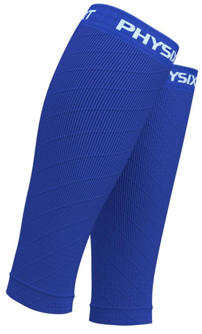 Calf Compression Sleeves - Supportive Legwear for Improved Circulation and Recovery - ALL BLUE Color - L/XL Size