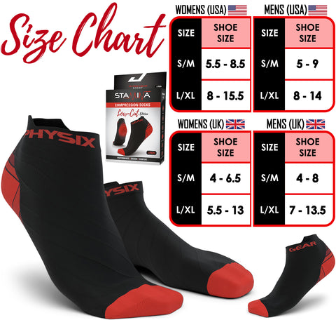 Low Cut Compression Socks - Supportive and Stylish Footwear for Enhanced Comfort - BLACK / WHITE Color - S/M Size