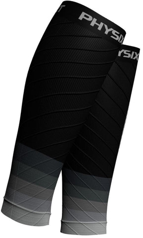 Calf Compression Sleeves - Supportive Legwear for Improved Circulation and Recovery - BLACK / GREY Color - L/XL Size