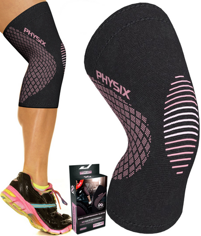 Knee Sleeves - Supportive Compression Gear for Enhanced Stability and Comfort - BLACK / PINK Color - XXL Size