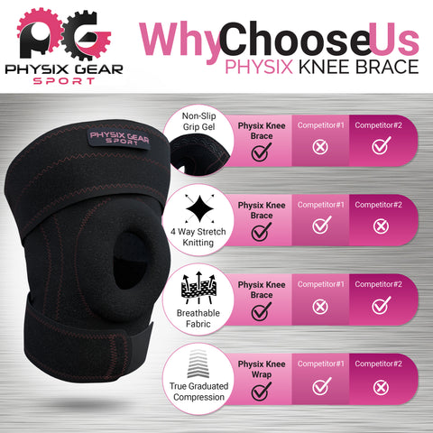 Knee Brace - Supportive Orthopedic Solution for Joint Stability and Comfort - BLACK / PINK Color - XL Size