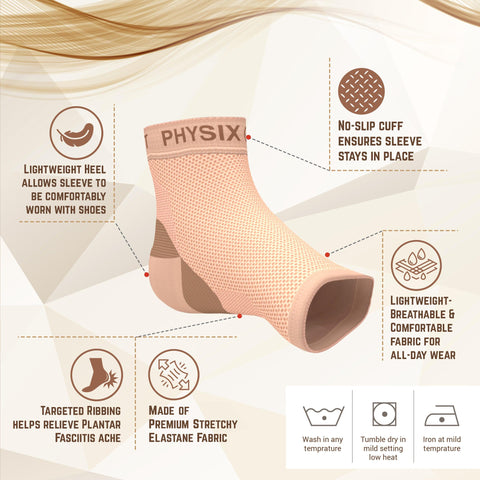 Plantar Fasciitis Socks - Supportive and Comfortable Footwear for Pain Relief - BEIGE / NUDE (1 PAIR) Color - L/XL Size