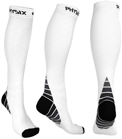 Compression Socks - Stylish and Supportive Legwear for Enhanced Comfort - WHITE Color - 2XL Size