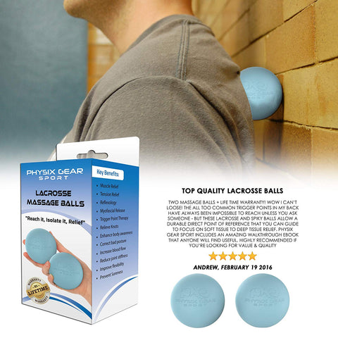 Massage Balls - Relaxation and Recovery Tools for Targeted Muscle Relief - Blue Lacrosse Balls (2  Pack) Color -  Size