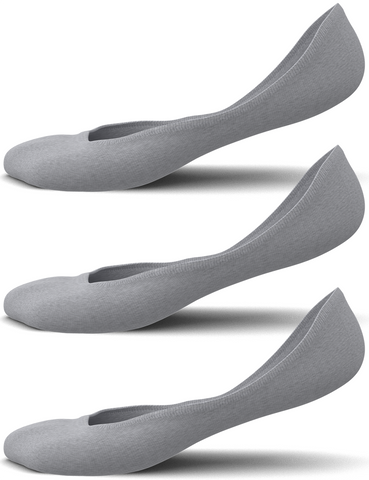 No Show Socks - Comfortable and Discreet Footwear for Everyday Wear - Grey (3 Pairs) Color - One Size Fits All Size
