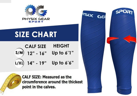Calf Compression Sleeves - Supportive Legwear for Improved Circulation and Recovery - ALL BLUE Color - L/XL Size