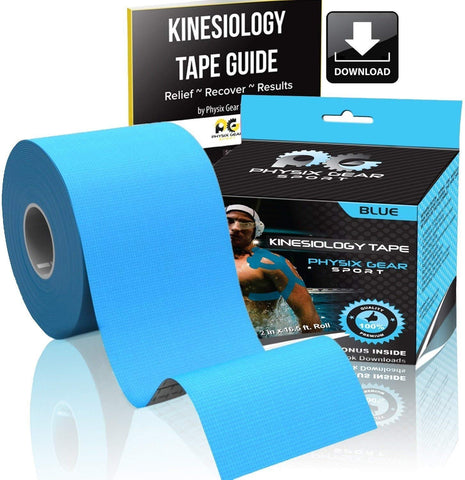 Kinesiology Tape - 16ft Uncut Roll - Flexible and Supportive Athletic Tape for Enhanced Performance - BLUE (1 PACK) Color -  Size