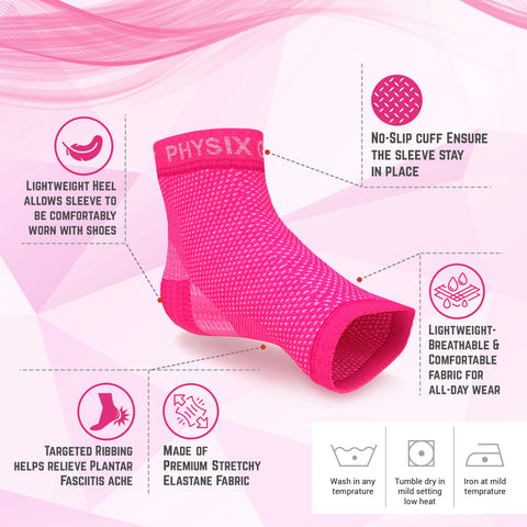 Plantar Fasciitis Socks - Supportive and Comfortable Footwear for Pain Relief - PINK (1 PAIR) Color - L/XL Size