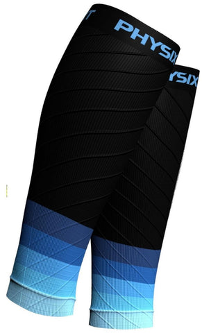 Calf Compression Sleeves - Supportive Legwear for Improved Circulation and Recovery - BLACK / BLUE Color - L/XL Size
