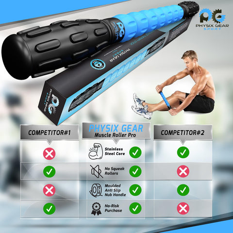 Muscle Roller Sticks - Versatile Tools for Muscle Relief and Recovery - Blue Color -  Size