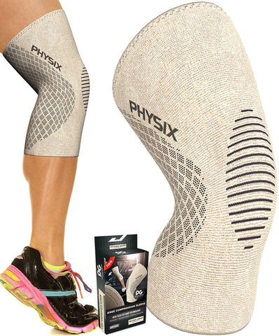 Knee Sleeves - Supportive Compression Gear for Enhanced Stability and Comfort - BEIGE / BLACK Color - XXL Size