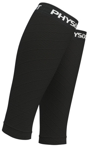 Calf Compression Sleeves - Supportive Legwear for Improved Circulation and Recovery - ALL BLACK Color - L/XL Size