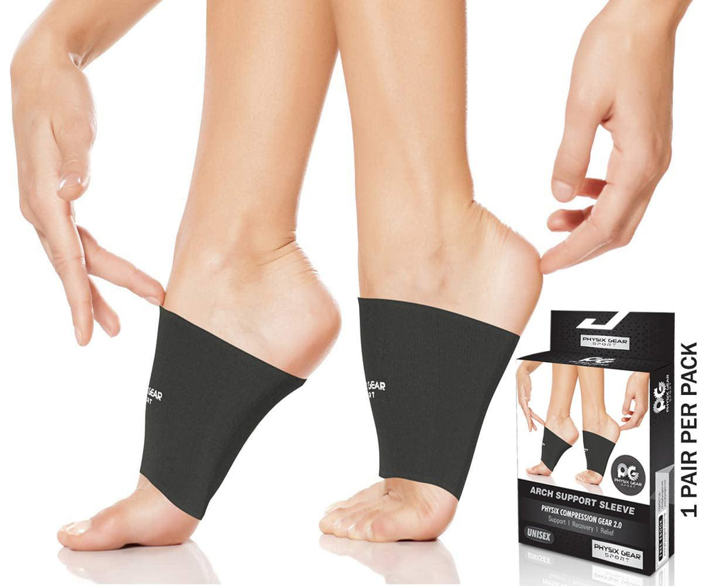 Arch Support Compression Sleeves - Comfortable and Supportive Footwear Accessory - BLACK Color - L Size
