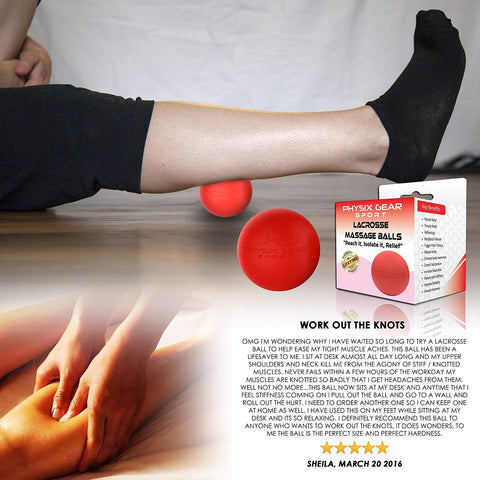 Massage Balls - Relaxation and Recovery Tools for Targeted Muscle Relief - Red Lacrosse Balls (1  Pack) Color -  Size