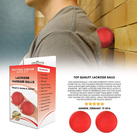 Massage Balls - Relaxation and Recovery Tools for Targeted Muscle Relief - Red Lacrosse Balls (2  Pack) Color -  Size