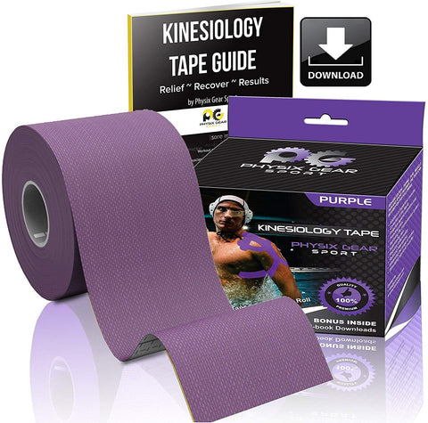 Kinesiology Tape - 16ft Uncut Roll - Flexible and Supportive Athletic Tape for Enhanced Performance - PURPLE (1 PACK) Color -  Size