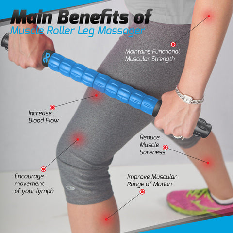 Muscle Roller Sticks - Versatile Tools for Muscle Relief and Recovery - Blue Color -  Size