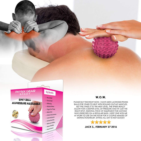 Massage Balls - Relaxation and Recovery Tools for Targeted Muscle Relief - Pink Spiky Ball (1  Pack) Color -  Size